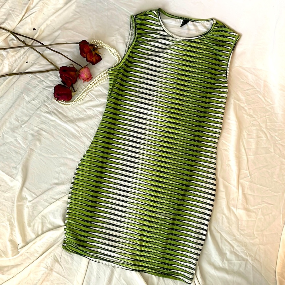 ✨🐍Green Geo Print Bodycon Dress🐍✨